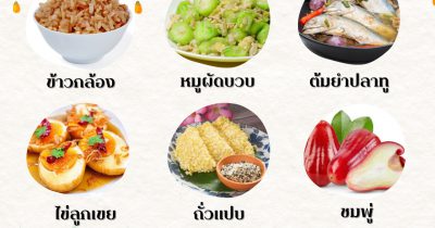 ตัวอย่างเมนูชูสุขภาพ สำหรับตักบาตร (วันอังคาร)