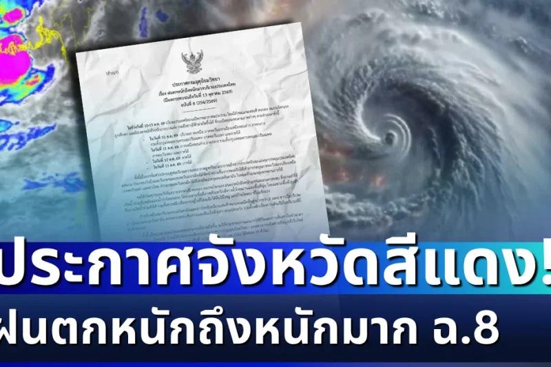 ประกาศแล้ว!! เปิดรายชื่อจังหวัด เจอฝนถล่มคืนนี้…ดูเพิ่มเติม